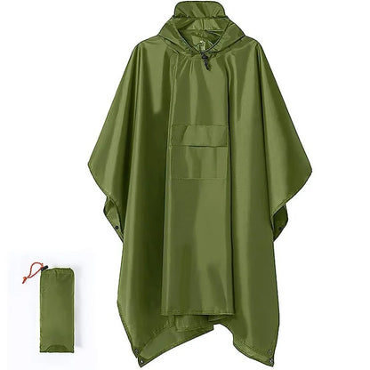 3-in-1 outdoor raincoat Hooded sleeve waterproof poncho Camping hiking Raincoat tent motorcycle rain cover