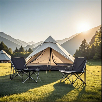 1-Person Ultralight Pyramid Tent - Without Poles, Waterproof PU4000, Mesh Layers for Backpacking & Mountain Hiking