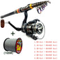 1.8-3.6m Feeder Sea Pole Combo Carbon Telescopic Spinning Fishing Rod Reel Set Short Travel Pole Long Casting Rods Fishing Set