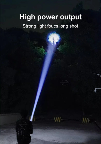 10000mAh High Power LED Flashlights Type-C Rechargeable LED Torch  5000M Ultra Powerful Flashlight Outdoor Tactical Lantern