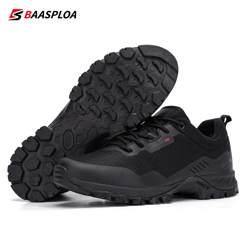 Baasploa New Man's Hiking Shoes Fashion Waterproof Male Outdoor Sneakers Comfortable Shoes Men Anti-Slip Wear-Resistant Footwear