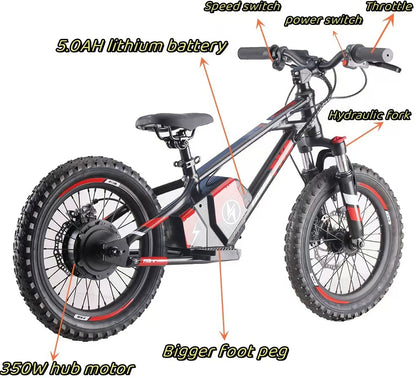 16" 350W 36V 5Ah  toy bike balance scooter mini moto tiny off road bike