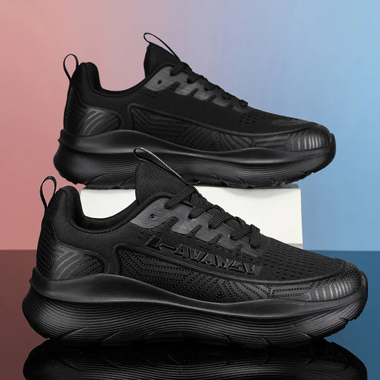 Men Running Shoes Breathable Outdoor Sport Sneakers Air Mesh Gym Elastic Knitting Vamp Tennis Shoes Zapatillas De Deporte