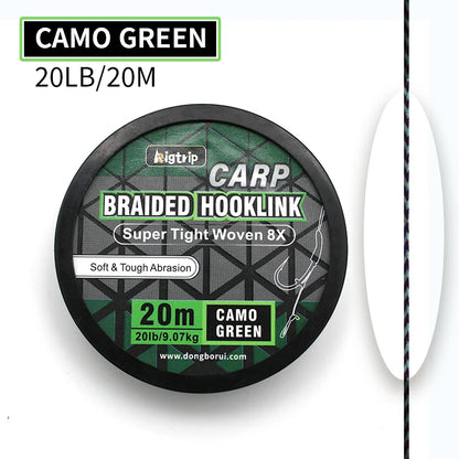  Carp Fishing Line Soft Hooklink Braid Hook Link Uncoated Braided Line For Hair Rig Carp Coarse Method Feeder Fishing Accessori